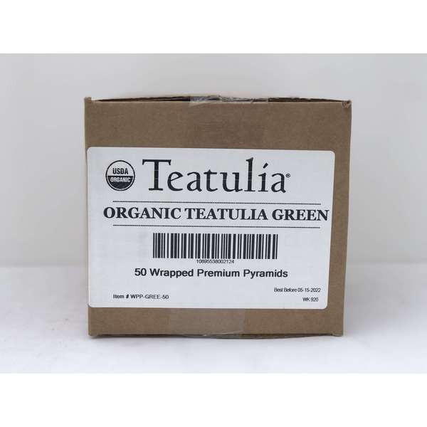 Teatulia Organic Teas Green Wrapped Premium Tea, PK50 WPP-GREE-50